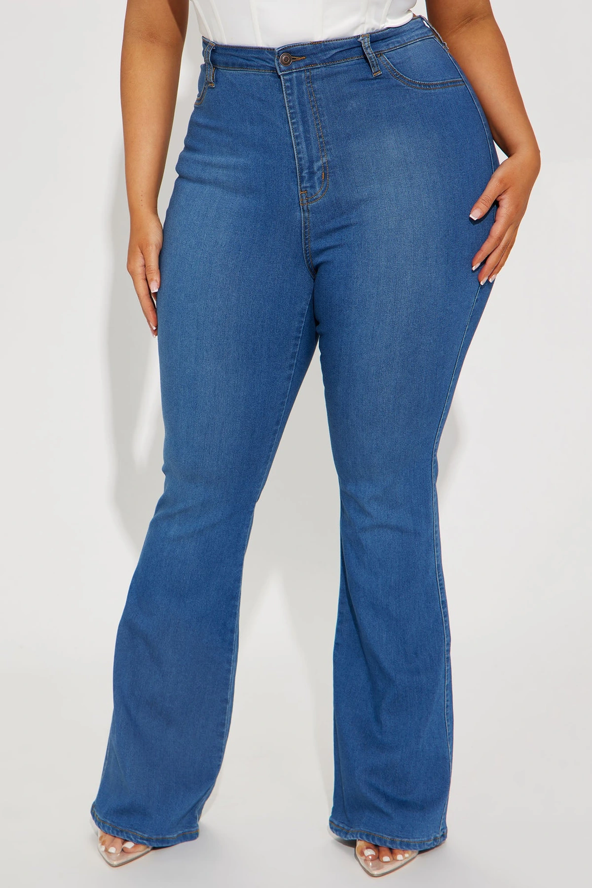 Deep In My Soul Flare Jeans - Medium Blue Wash — médio Azul lavagem