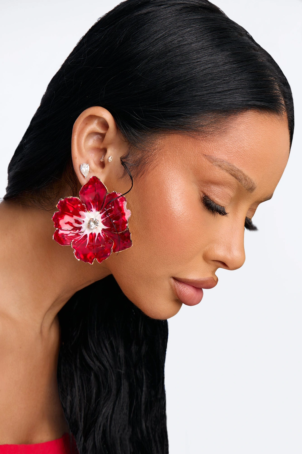 Fluerish Flor Drop Earrings - Red — Vermelho