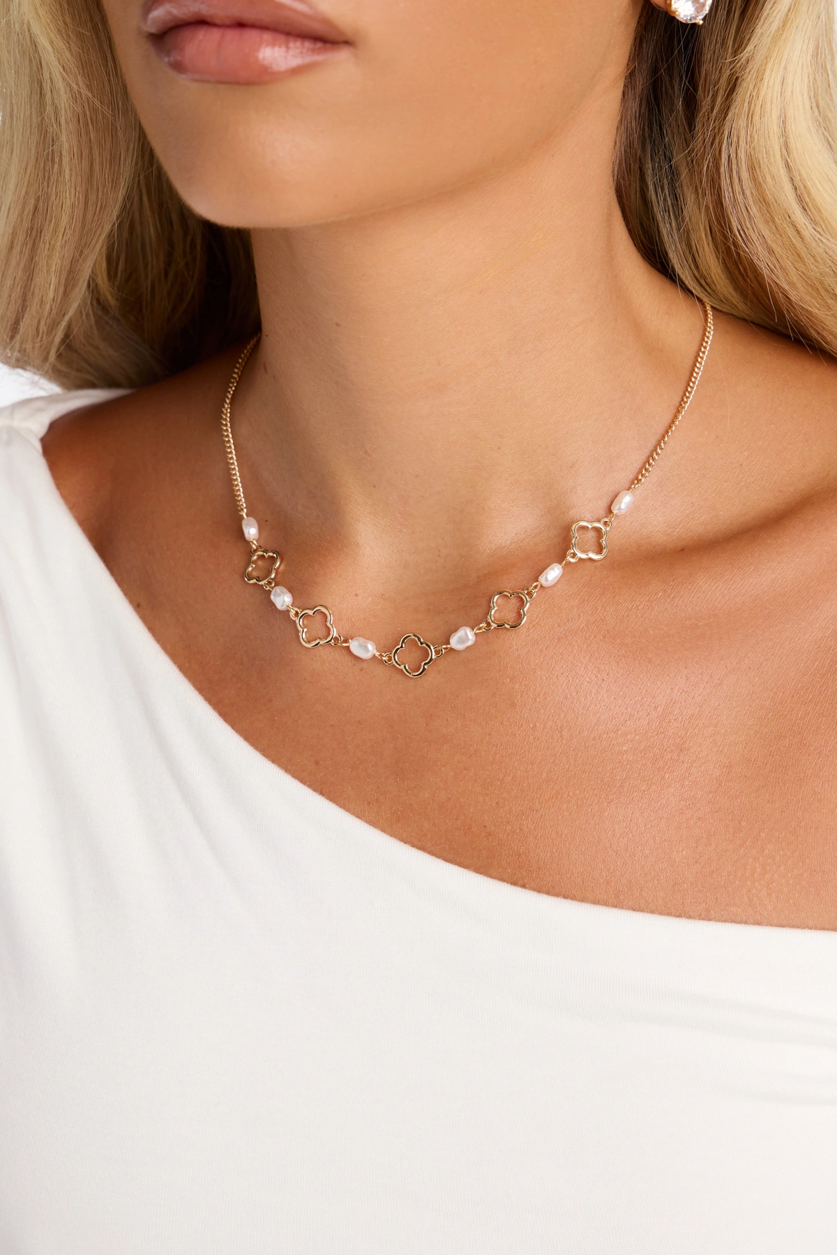 Pretty Lucky Clover Necklace - Gold/combo — Dourado/combinação