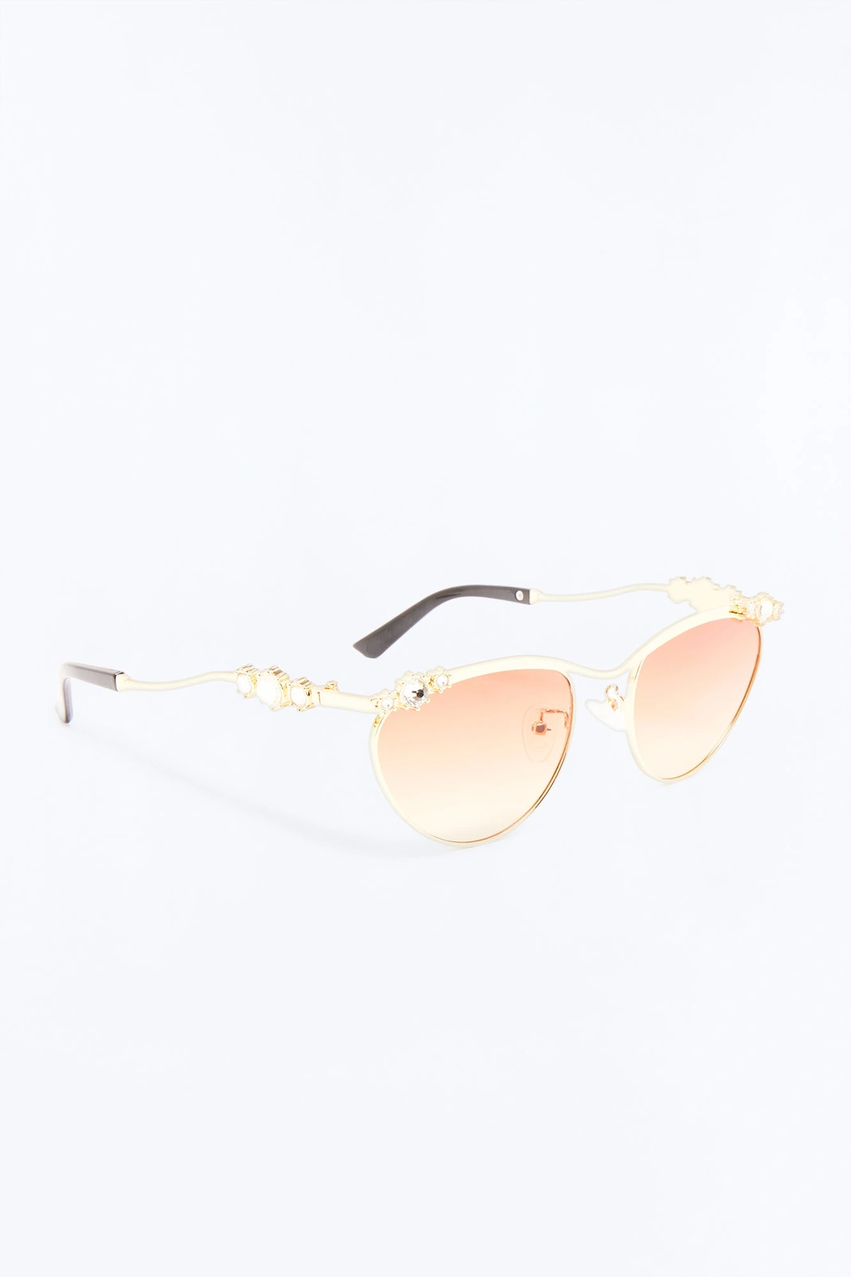 Diva Hours Sunglasses - Gold/Brown — Dourado/Castanho