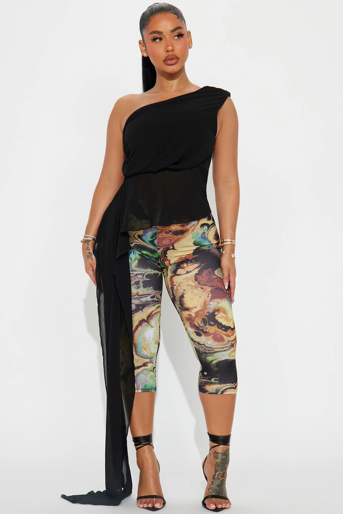 All At Once Capri Legging - Yellow/combo — Amarelo/combinação