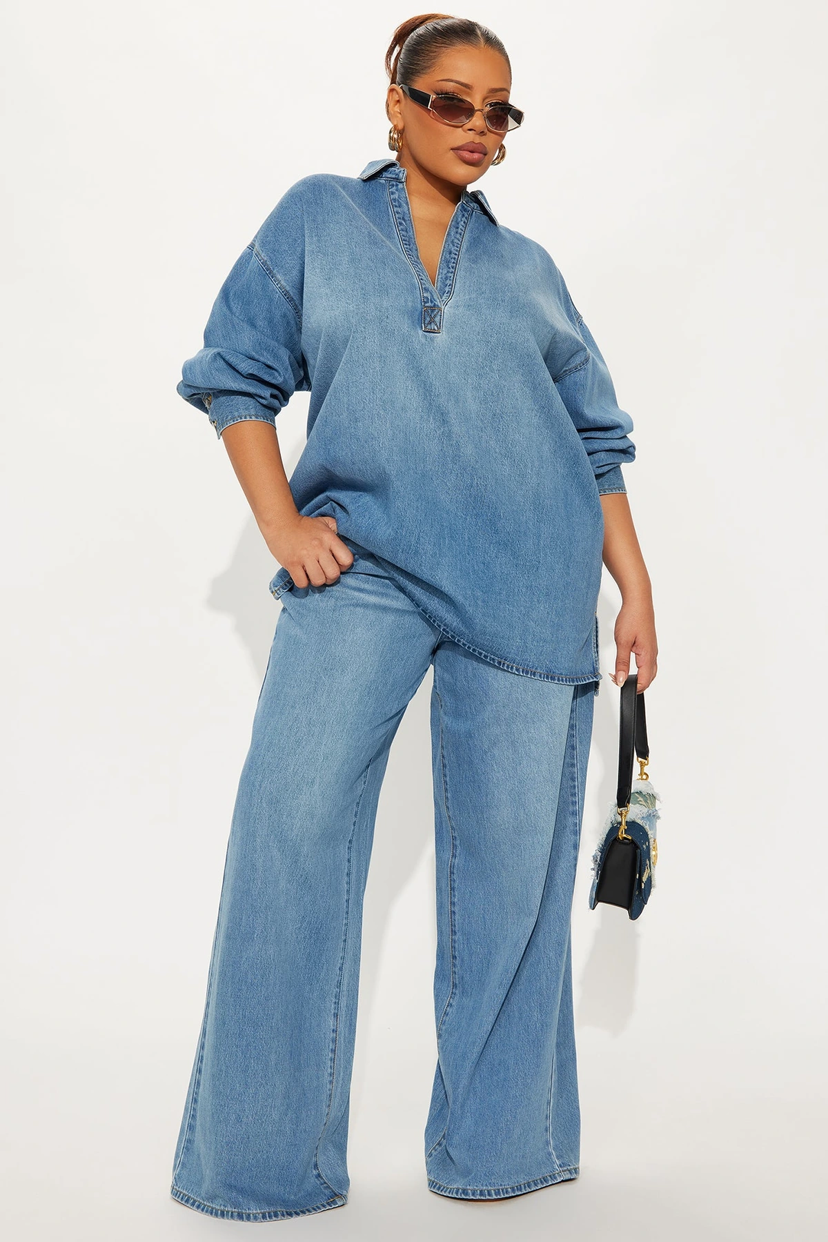 Blue Jean Baby Pant Set - Medium Wash — Ganga de lavagem média