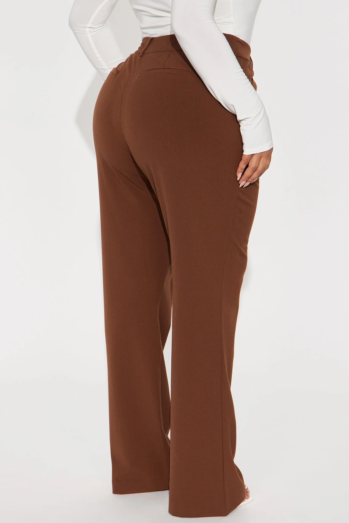 Tasha Dressy High Rise Pants - Brown — Castanho