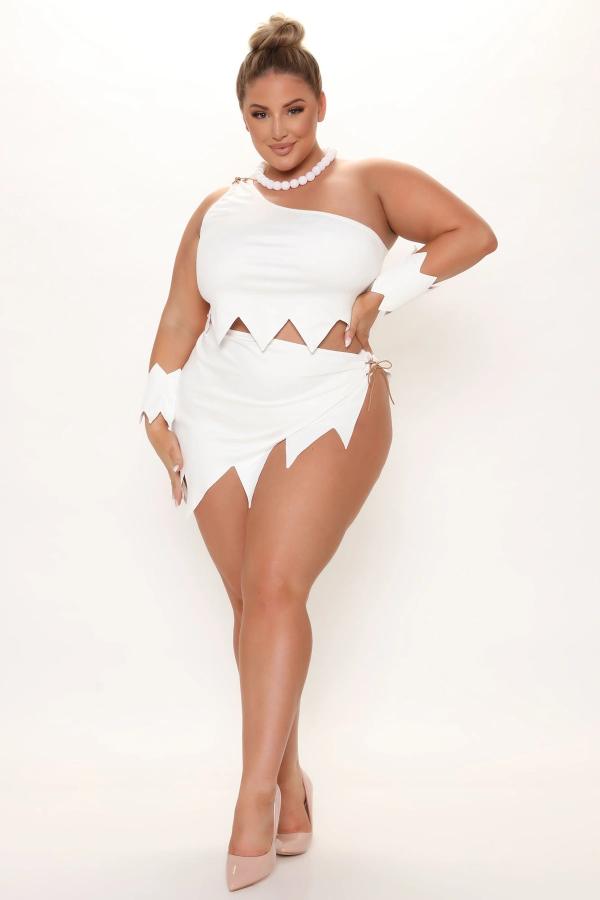 Bedrock Babe 5 Piece Costume Set - White — Branco