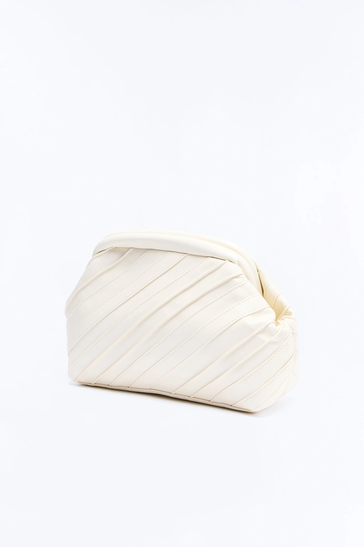 Stay In Your Lane Faux Leather Clutch Handbag - Ivory — Marfim