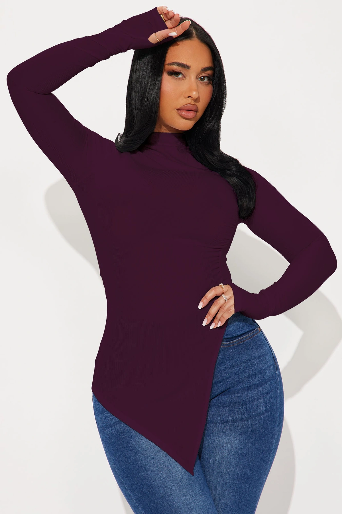 Harmony Ribbed Top - Plum — Plum
