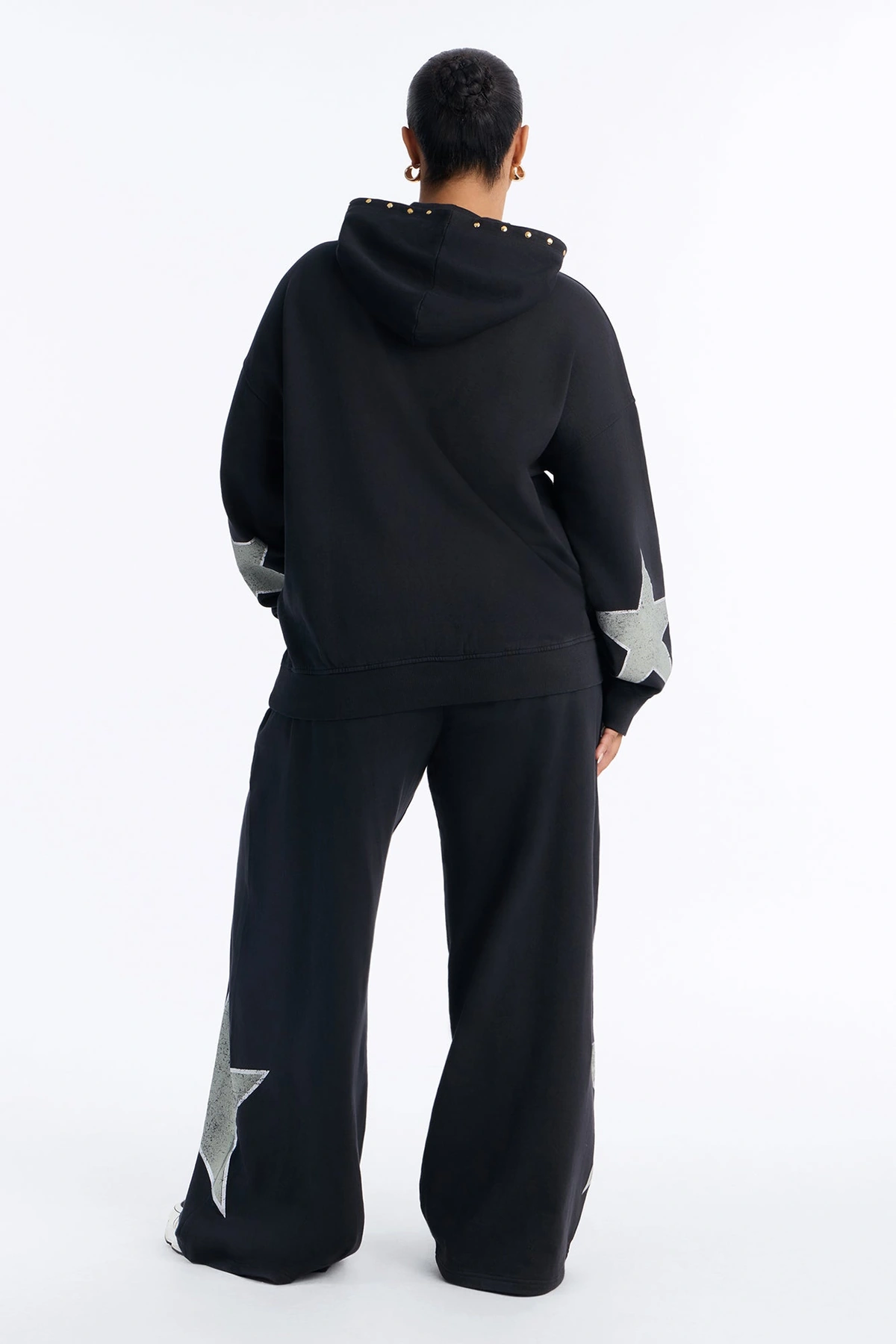 Fearless Fleece Hoodie Pant Set - Black — Preto
