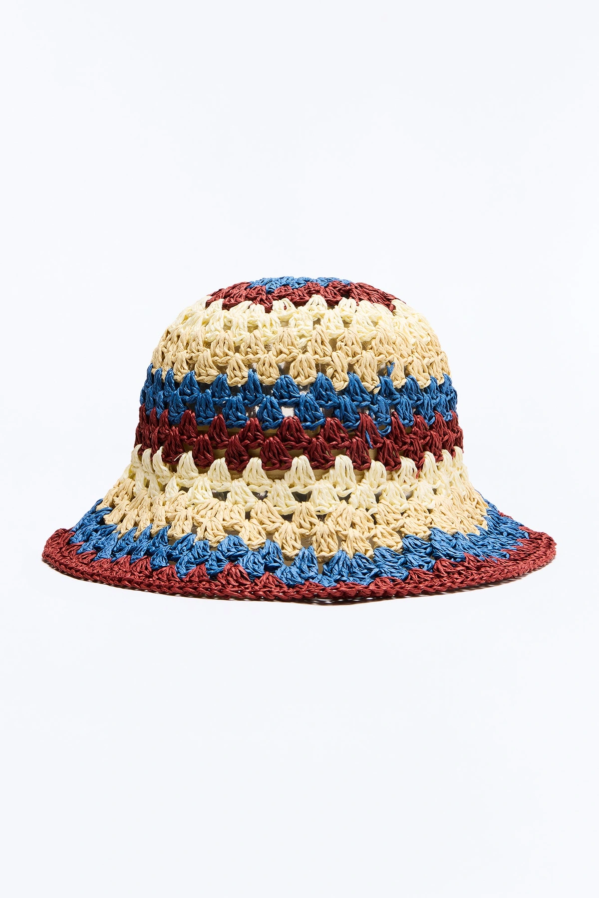Living The Best Life Crochet Bucket Hat - White/combo — Branco/combinação