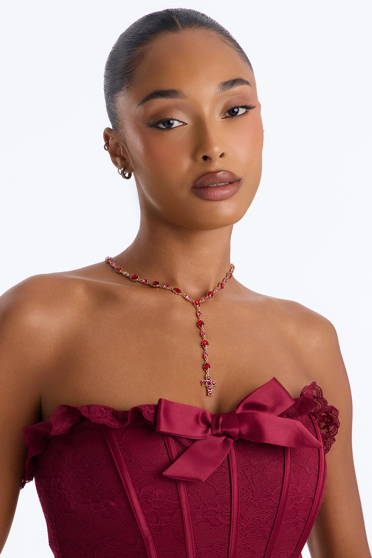 So Divine Lariat Necklace - Red/combo — Vermelho/combinação