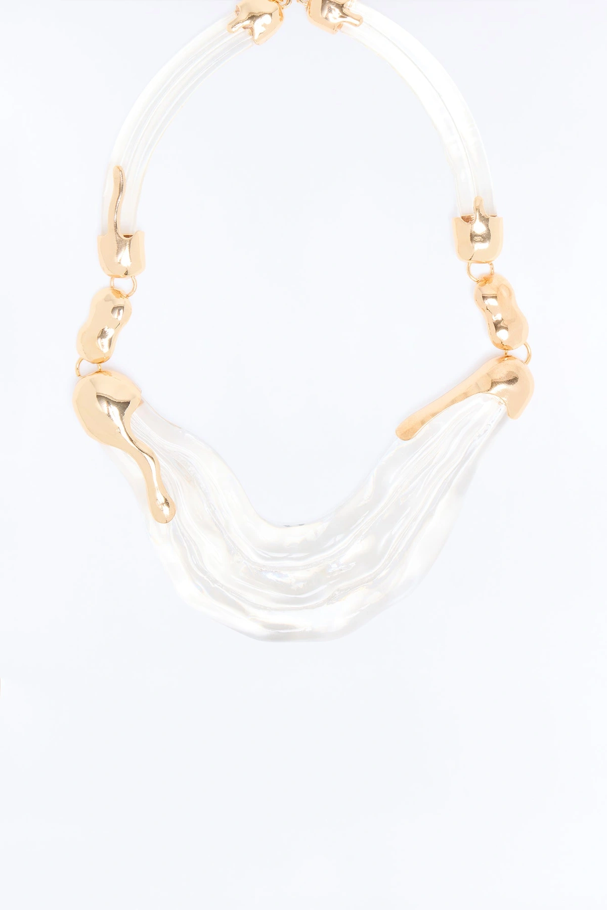 Ocean Tide Necklace - Gold/Clear — Dourado/Clear
