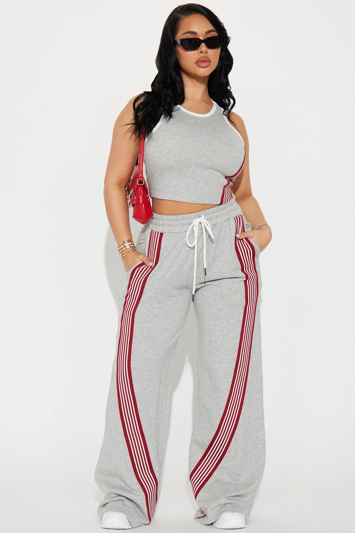 Varsity Babe Pant Set - Heathered Grey — Heathered Cinzento