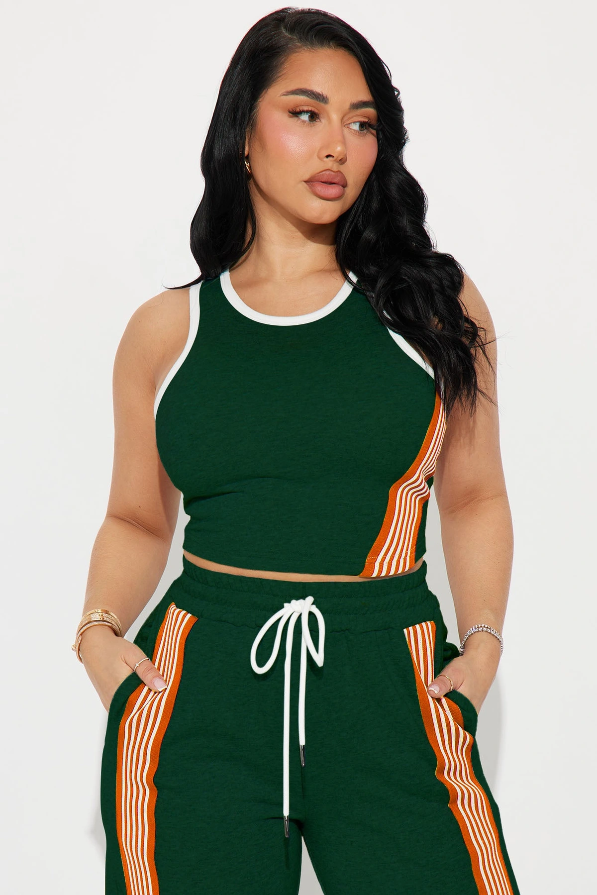 Varsity Babe Pant Set - Hunter — Verde-escuro