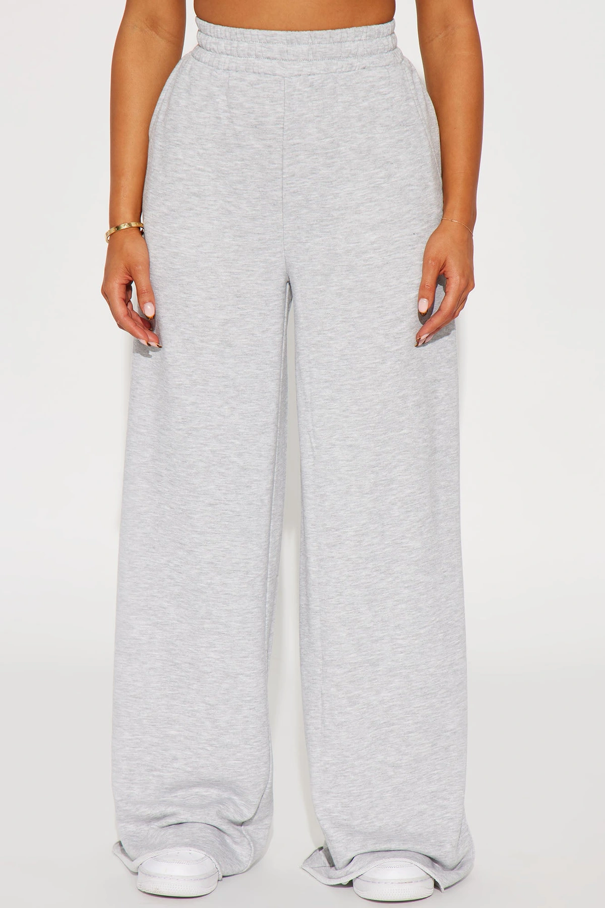 Fair Game Lounge Wide Leg Pant - Heather Grey — Cinzento mesclado