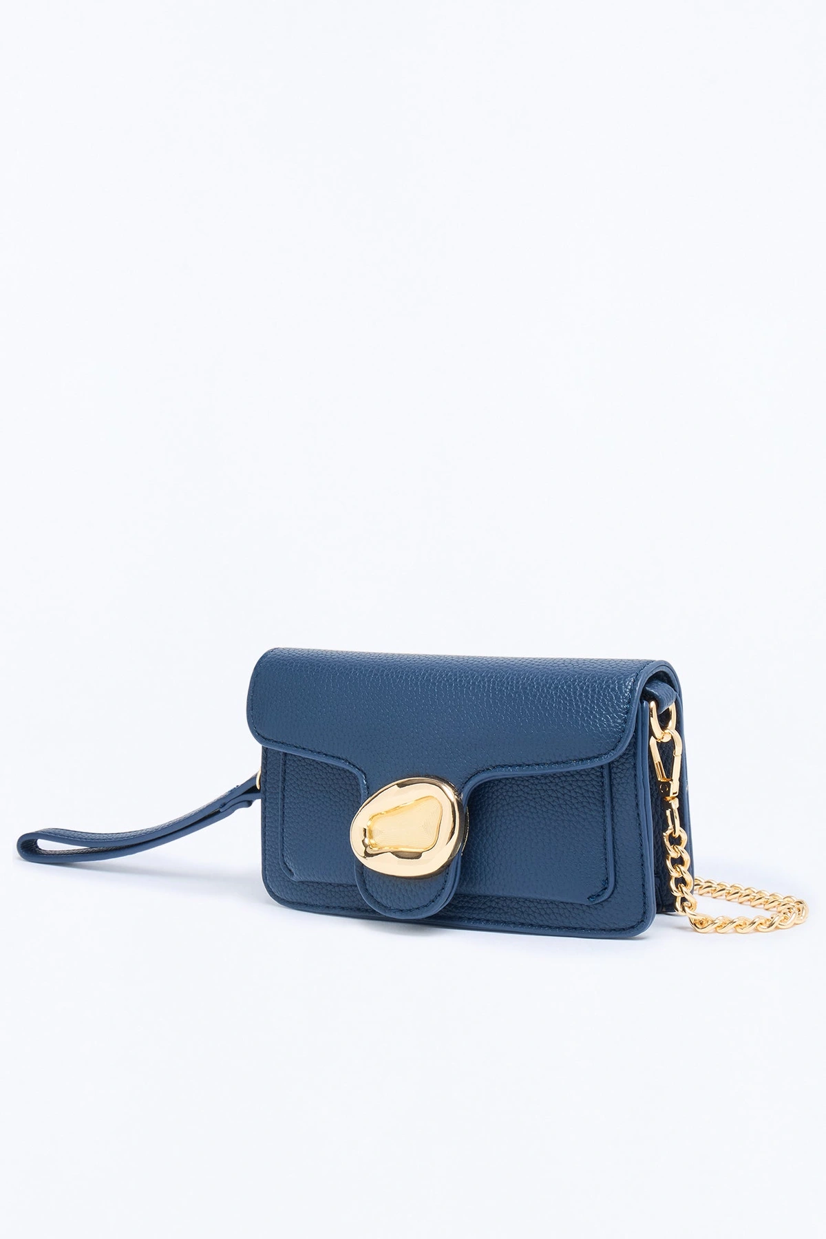 Gold Mine Faux Leather Crossbody Handbag - Navy — Azul-marinho