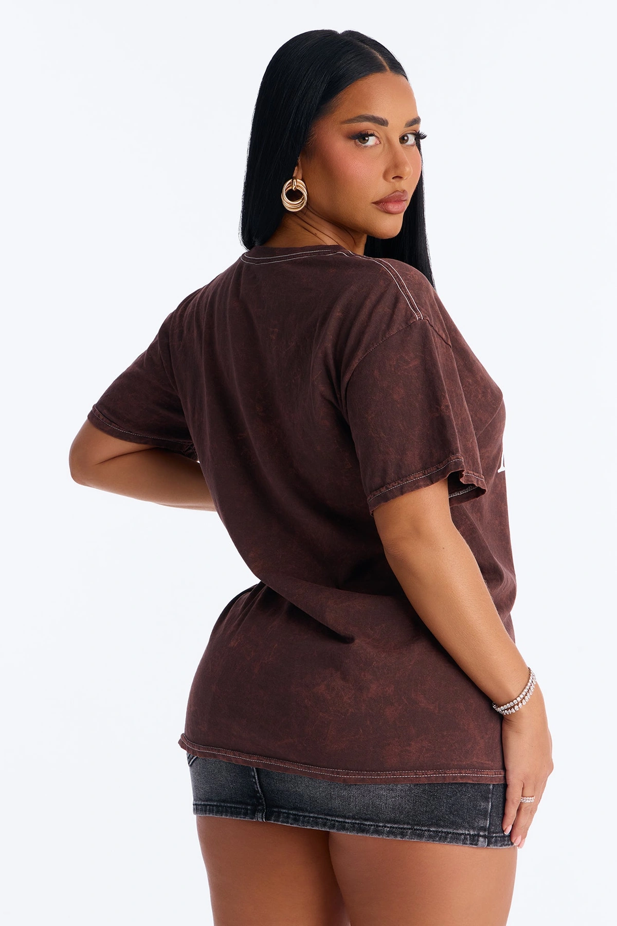 Girl Pray About It Washed Tshirt - Brown — Castanho
