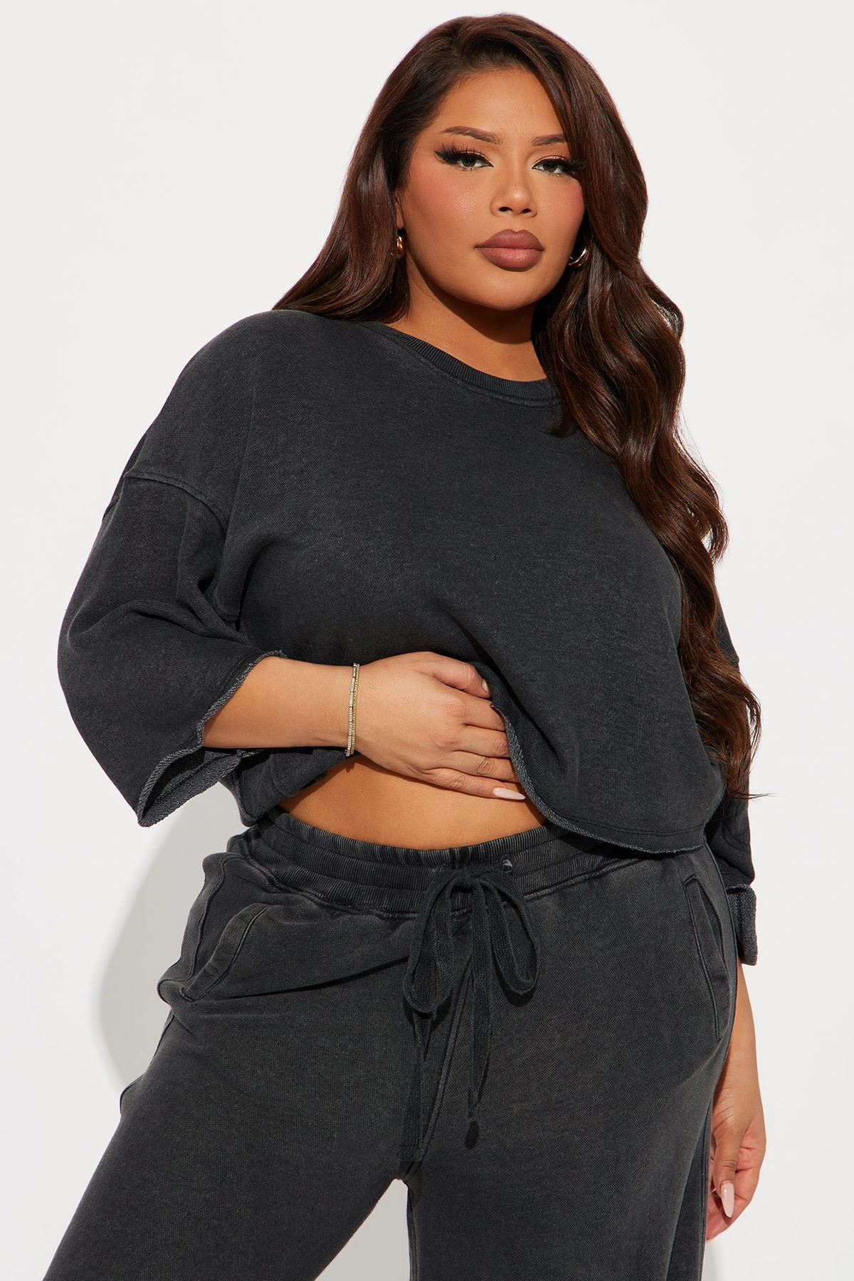 Strollin' Around Pant Set - Charcoal — Cinzento-escuro