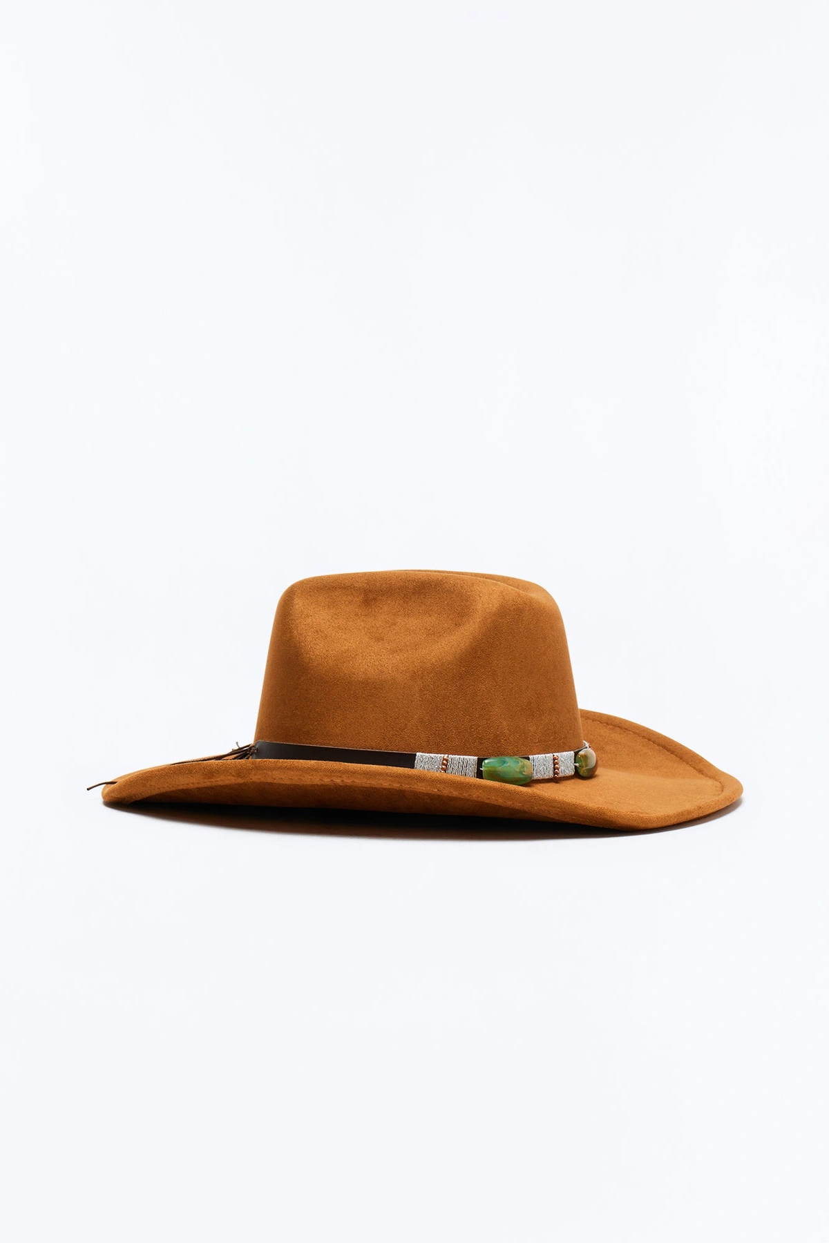 Hot Stone Road Faux Suede Cowboy Hat - Tan — Castanho-claro