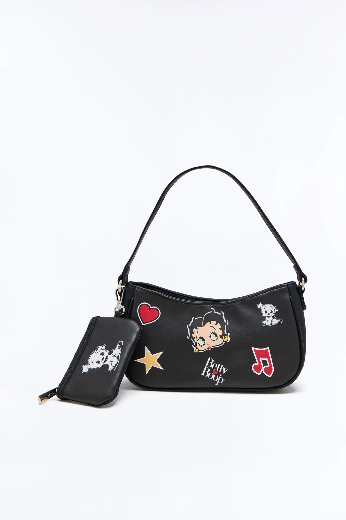 Betty Boop Icons Faux Leather Shoulder Handbag - Black — Preto