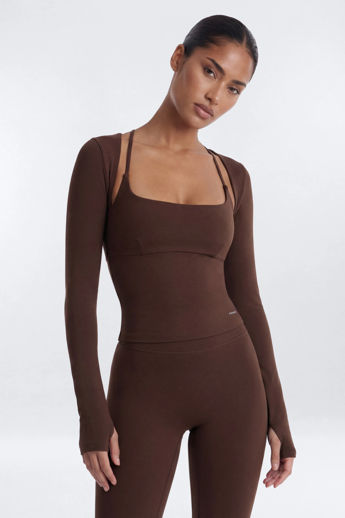 CloudForm™ Long Sleeve Shrug - Brown — Castanho
