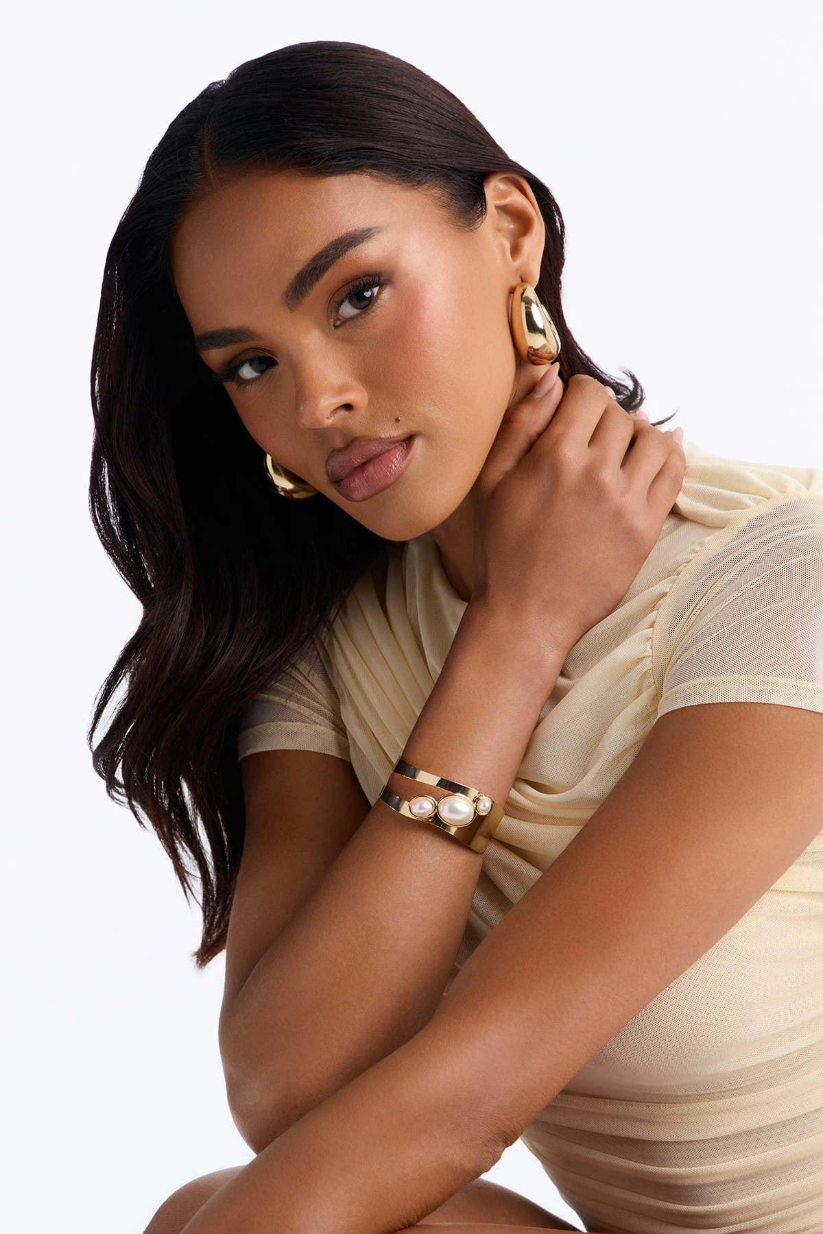 Laguna Bracelet - White/Gold — Branco/Dourado