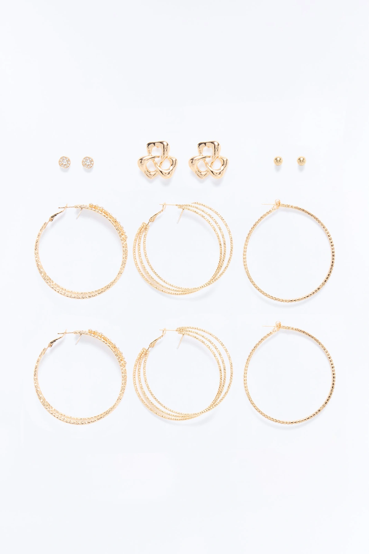 Unknown Act 6 Pair Multi Earrings Set - Gold — Dourado