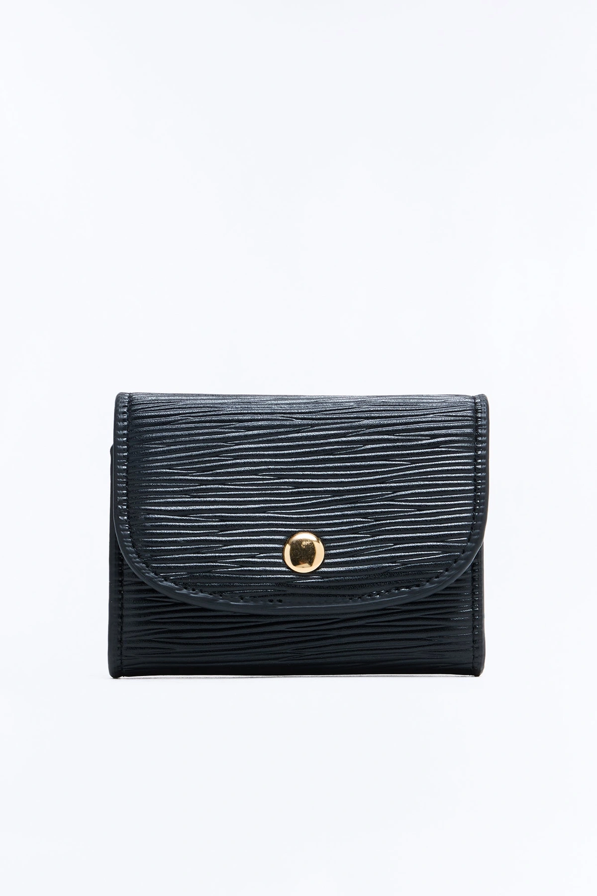 It's Giving Money Faux Leather Fold Over Wallet - Black — Preto