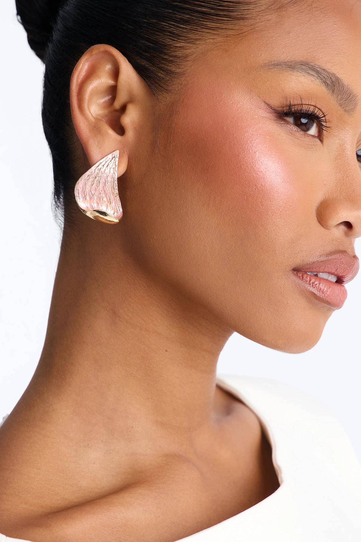 Thank Me Later Drop Earrings - Gold/Pink — Dourado/Rosa