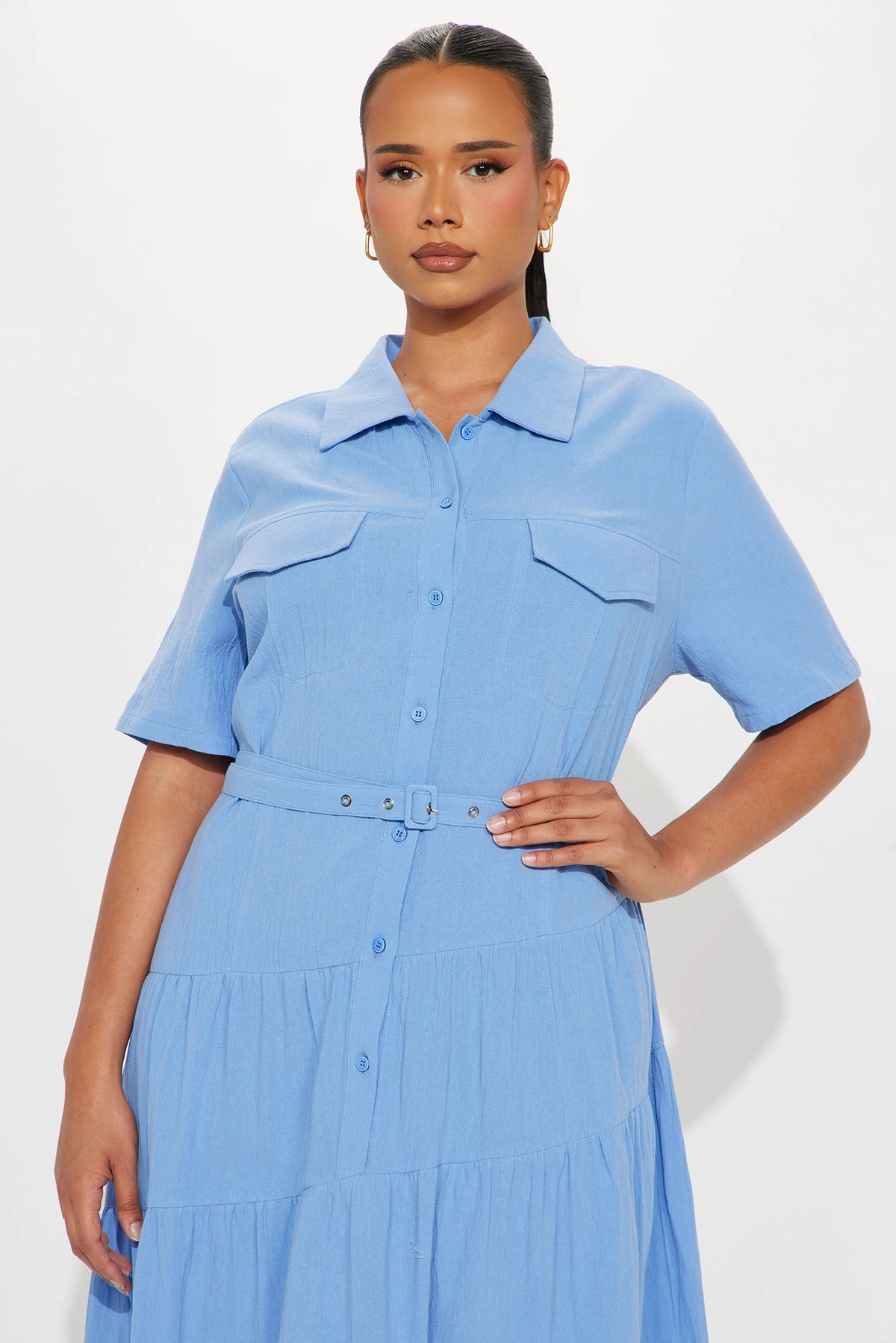 Julia Maxi Shirt Dress - Blue — Azul