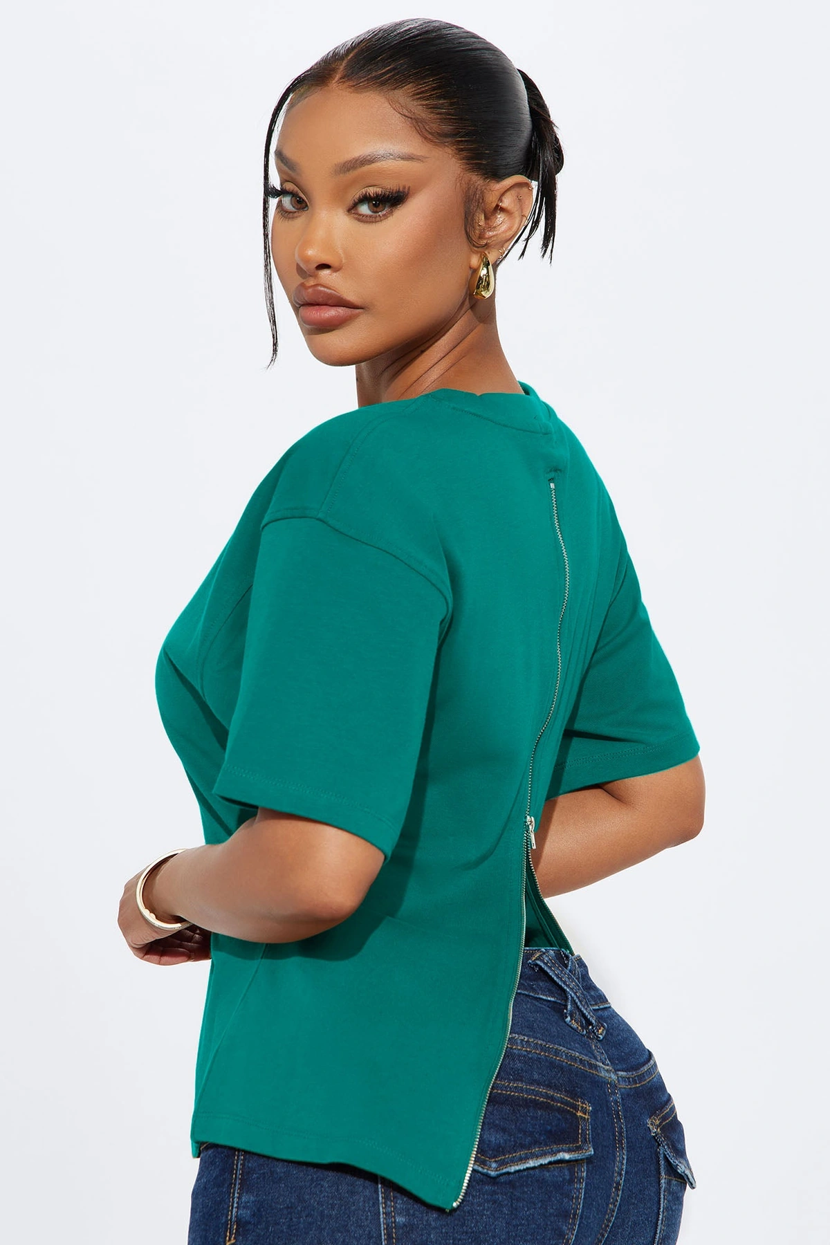 Jayden Fitted T-Shirt - Teal — Verde-petróleo