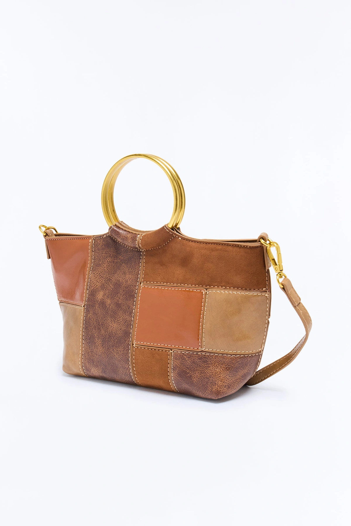 Patch Things Up Faux Leather Crossbody Handbag - Brown — Castanho