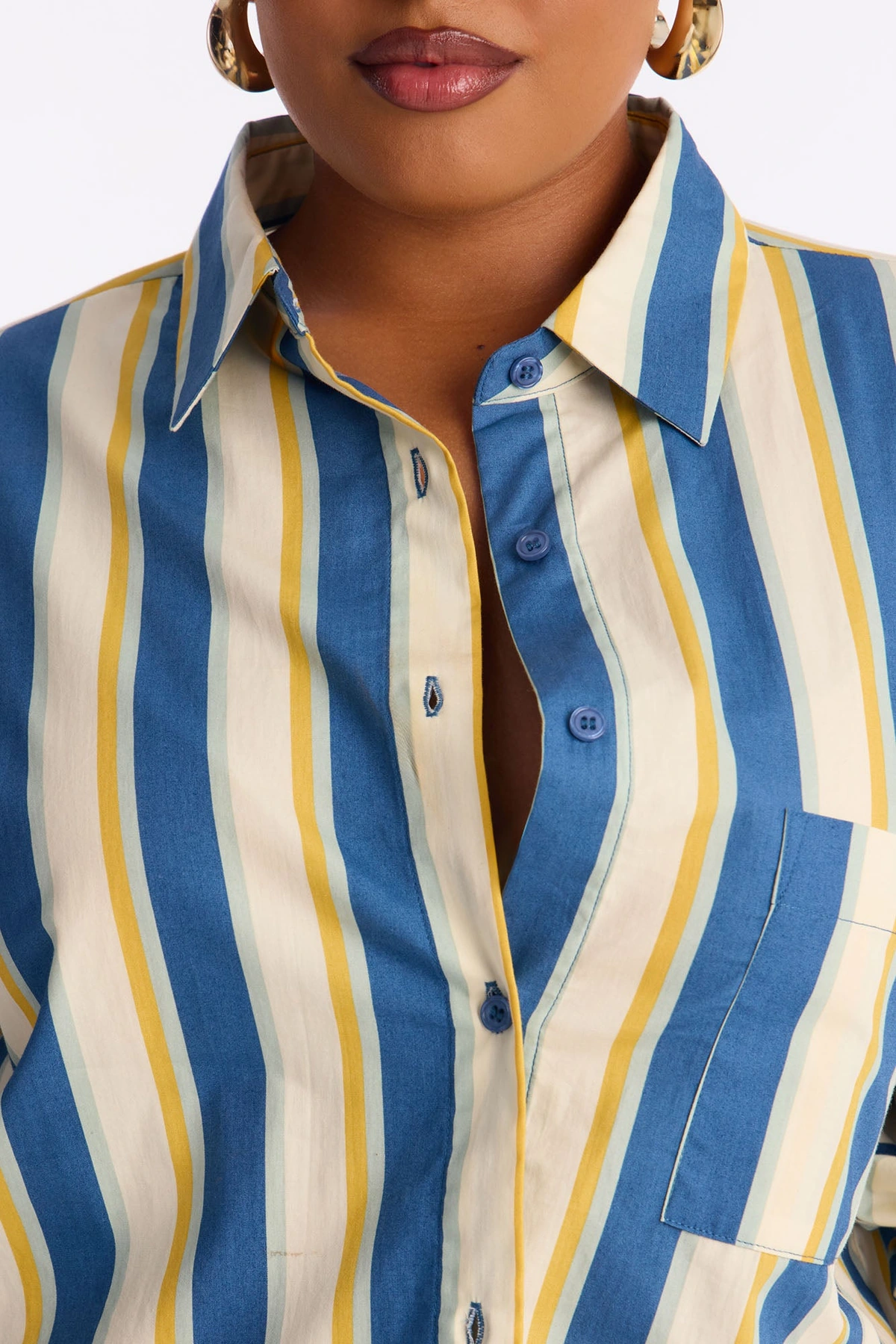 I'm The Main Topic Striped Shirt - Blue/combo — Azul/combinação