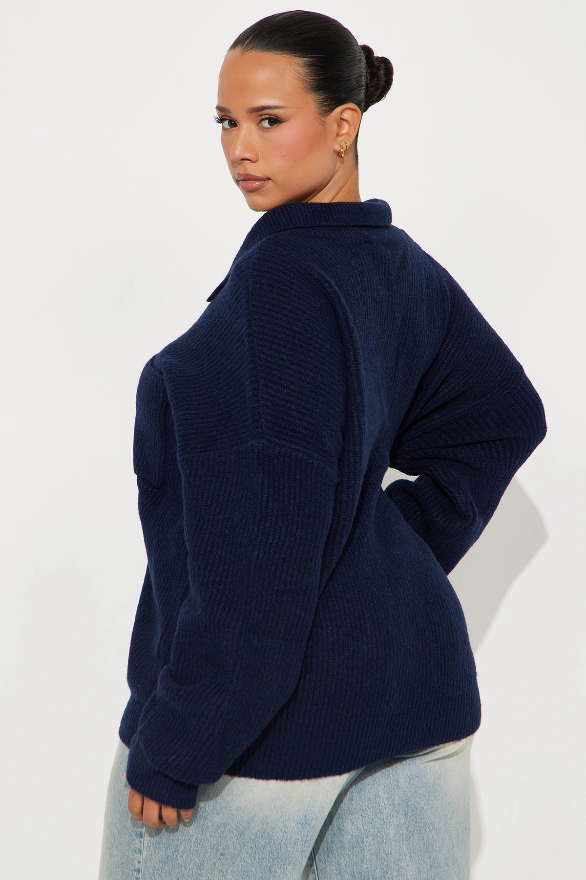 Ollie Polo Sweater - Navy — Azul-marinho
