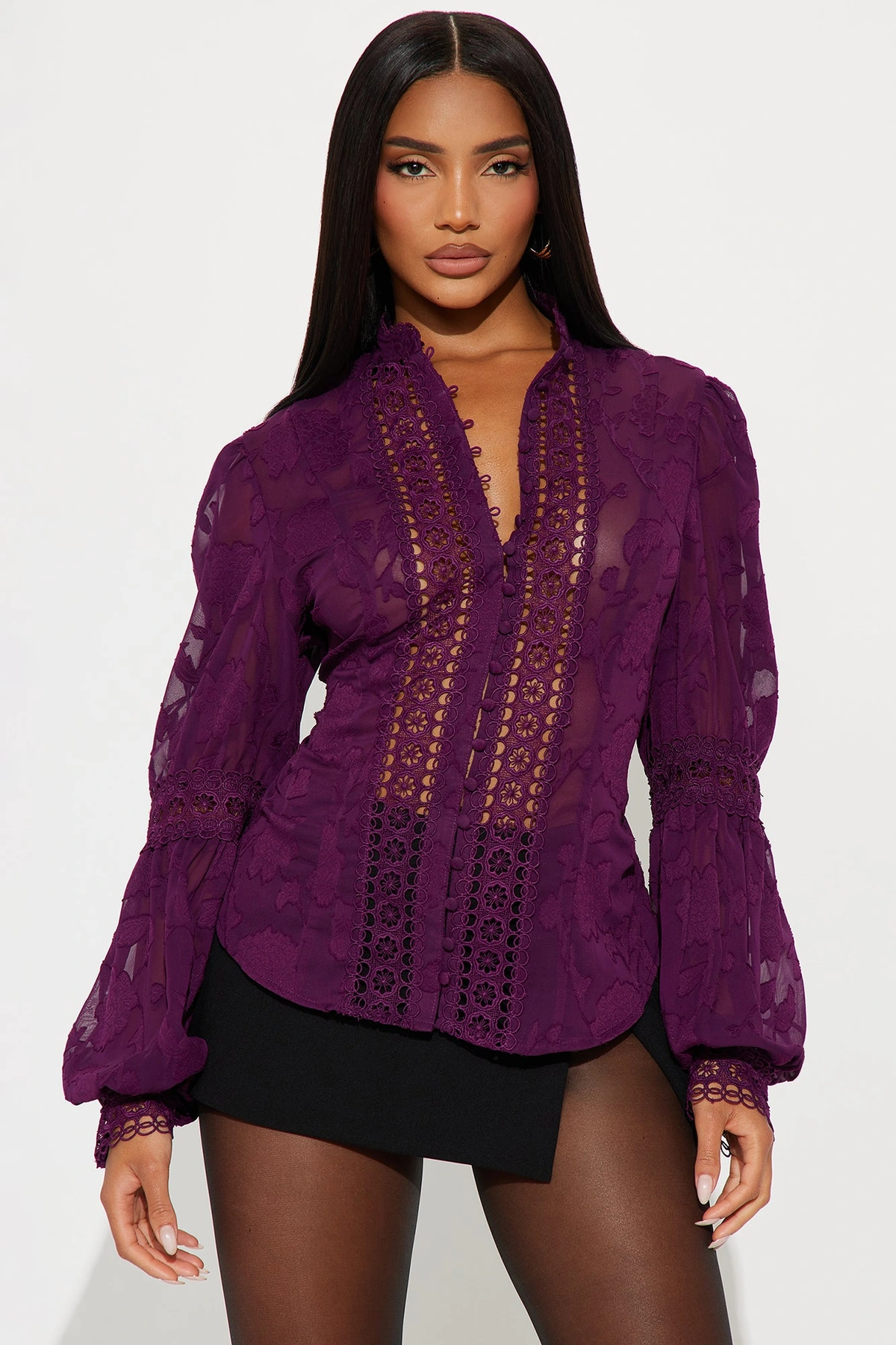 Staying Loyal Blouse - Plum — Plum