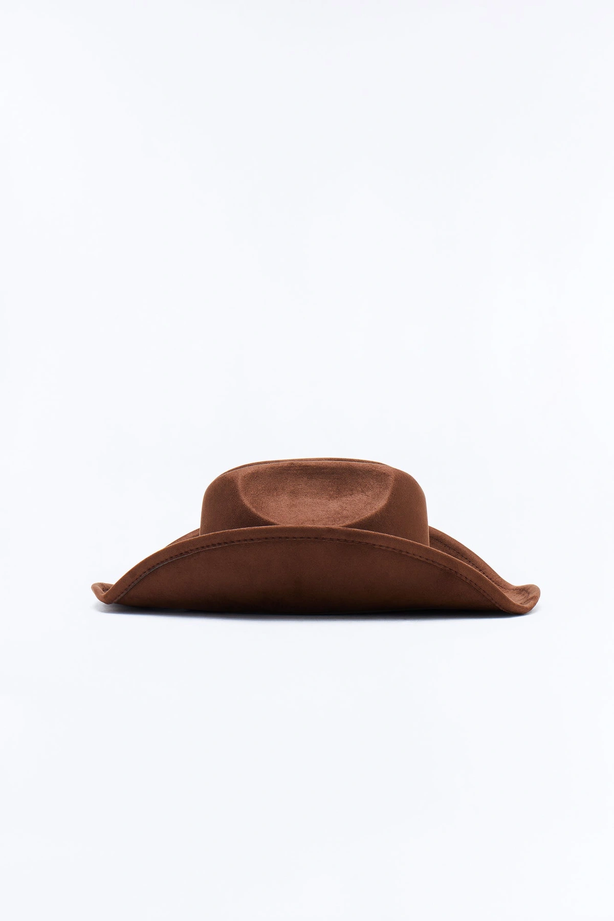 Camila Faux Suede Cowboy Hat - Brown — Castanho