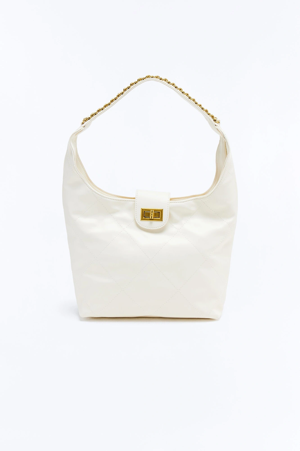 Risky Business Faux Leather Shoulder Bag - Ivory — Marfim