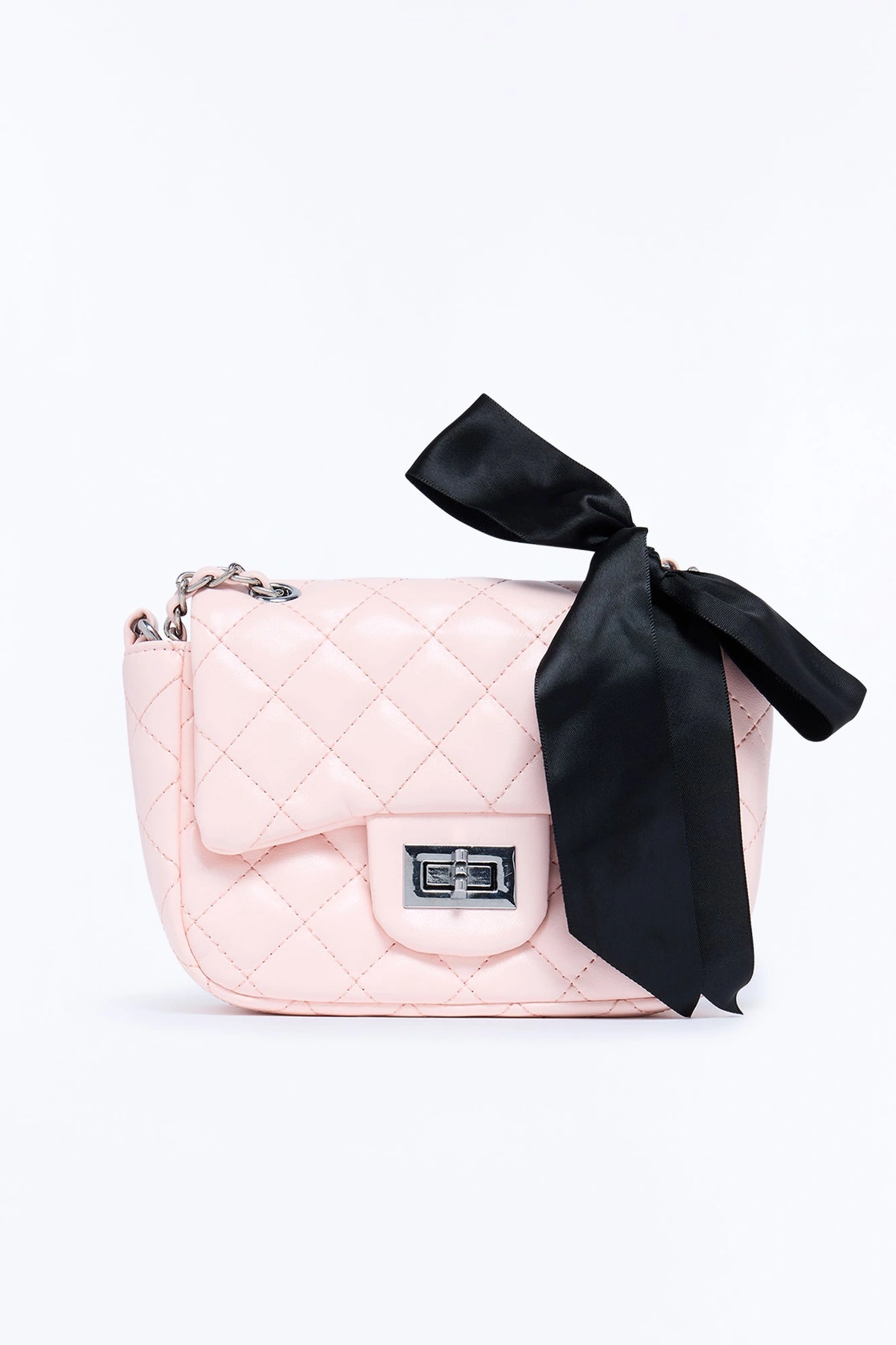 Bow Me Away Faux Leather Crossbody Handbag - Blush — Blush