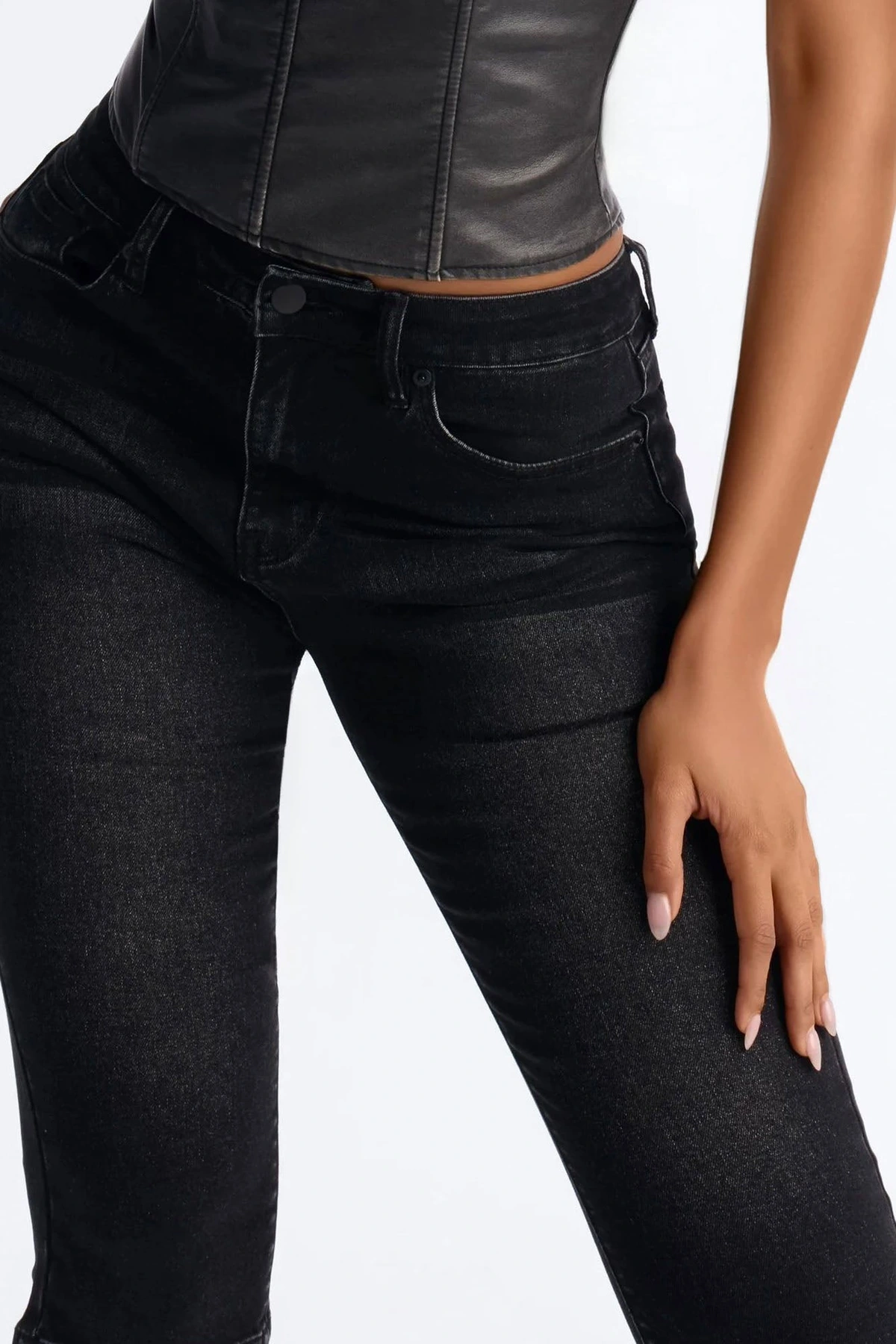 San Diego Skinny Capri Jeans - Black — Preto