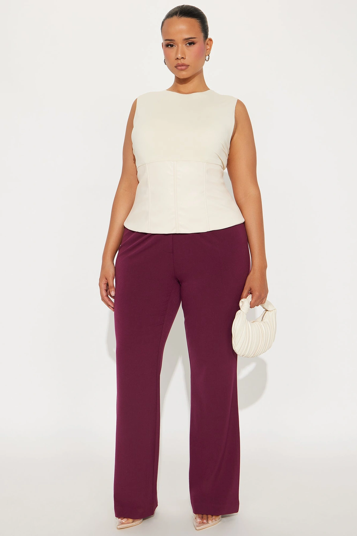 Tasha Dressy High Rise Pants - Burgundy — Bordô
