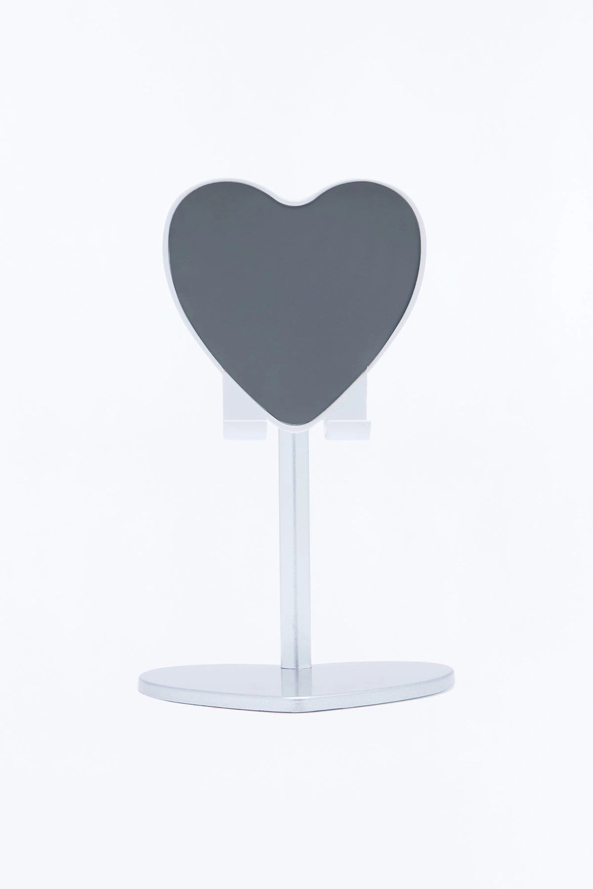 Heart Shape Phone Stand - Silver — Prateado