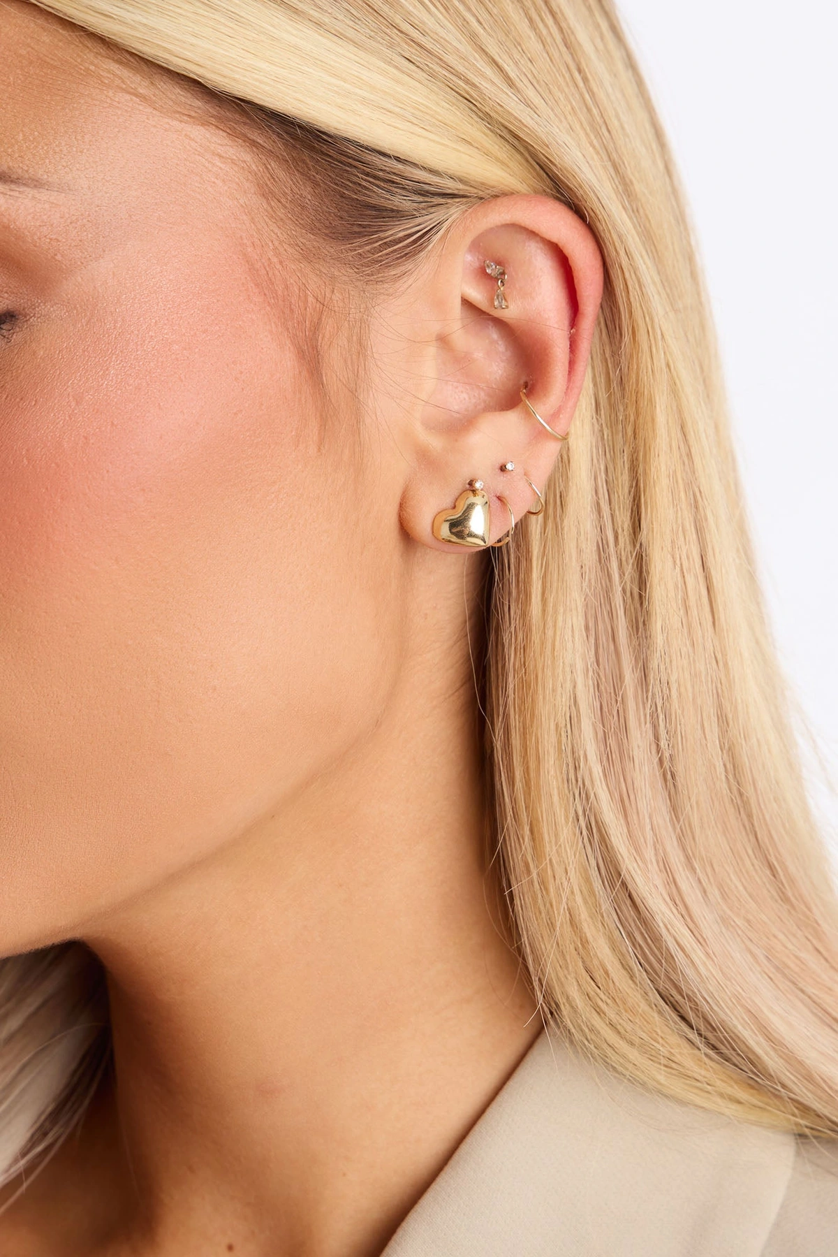 Stars And The Moon 7 Pair Multi Earring Set - Gold/combo — Dourado/combinação
