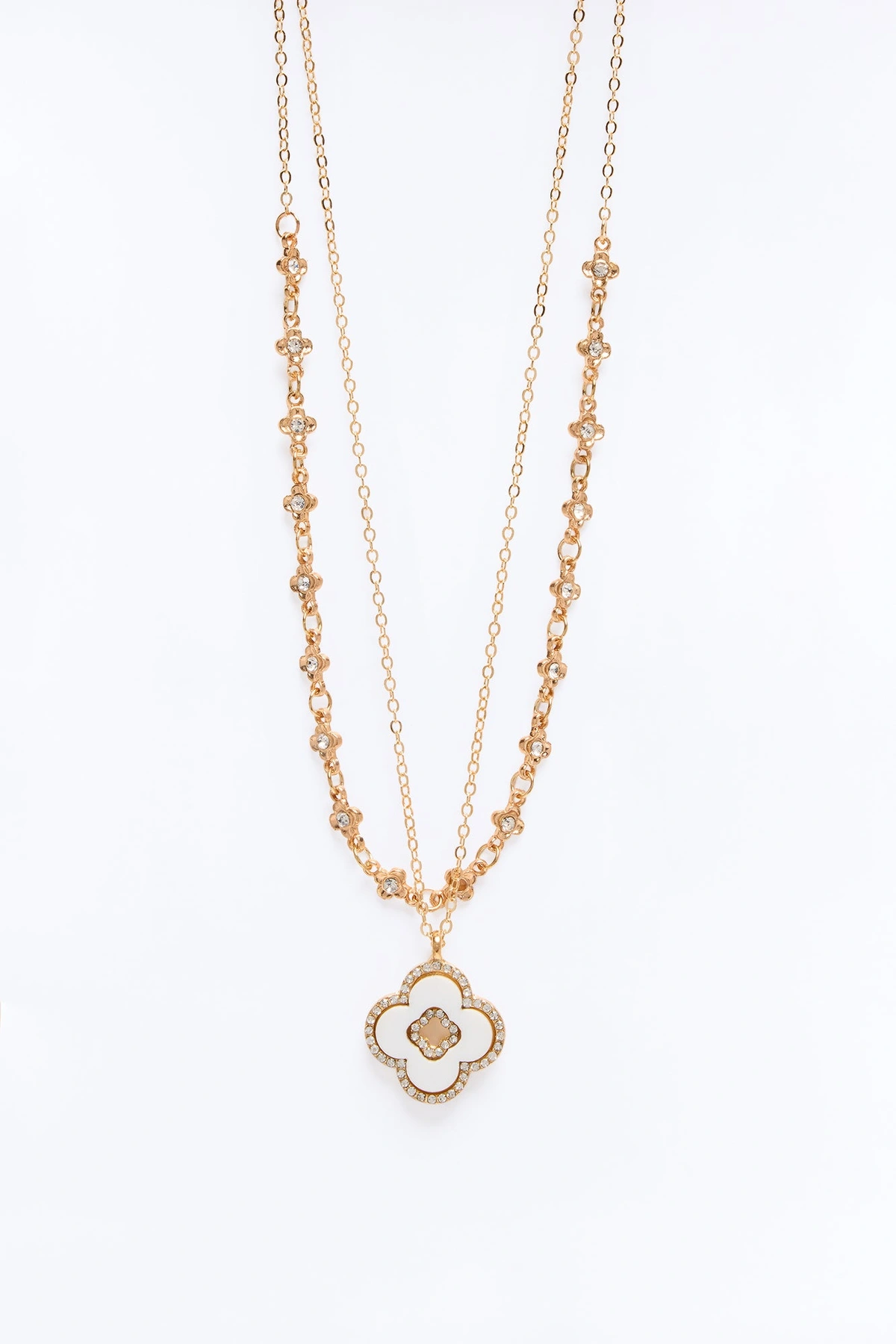 Tami Twinkle Necklace - White/Gold — Branco/Dourado