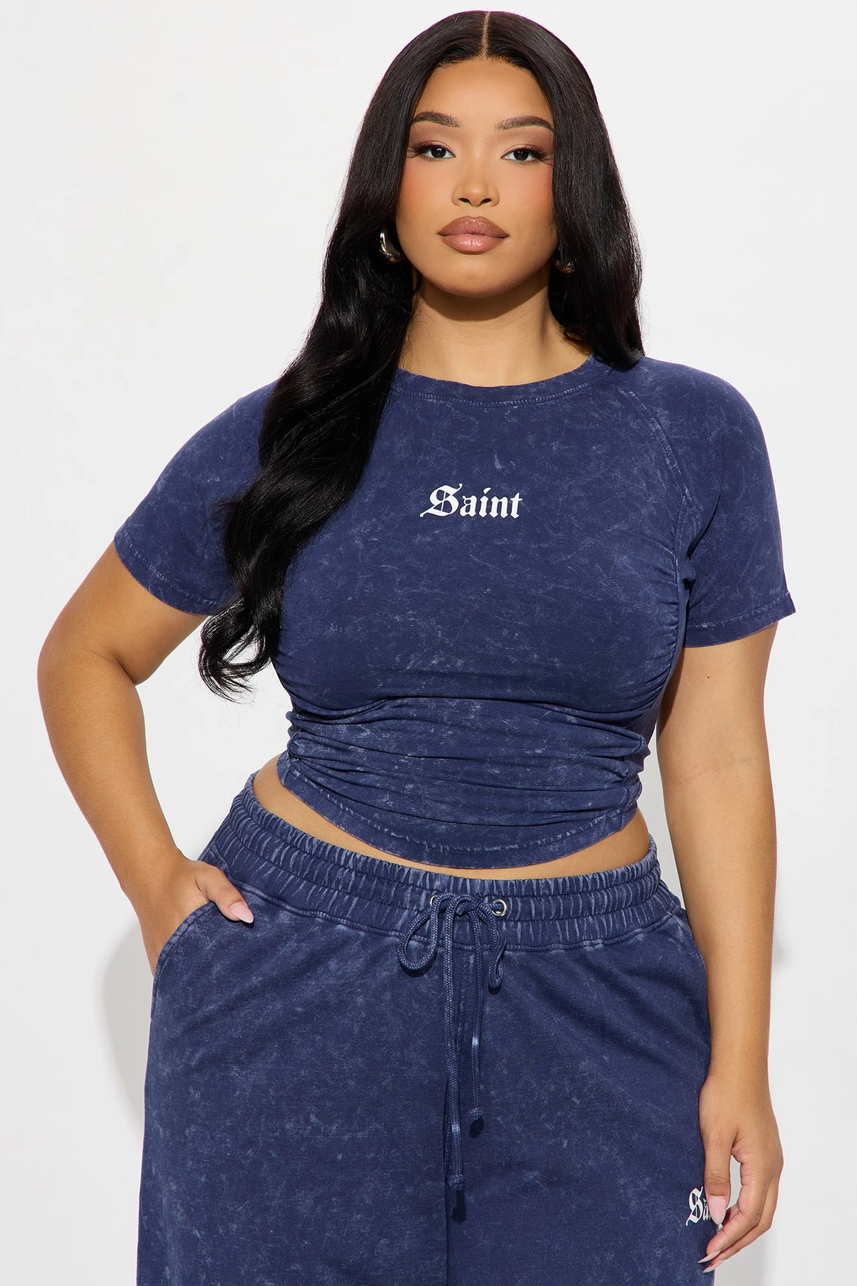 Saint Baby Tee Pant Set - Navy — Azul-marinho