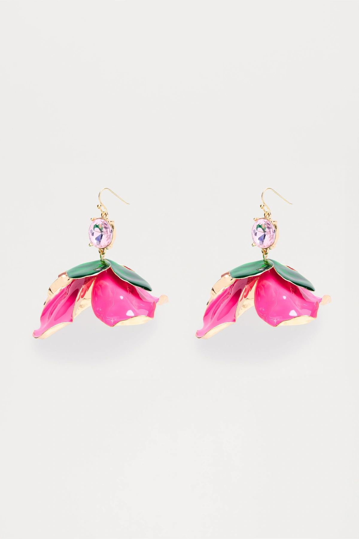 Blessed Blossom Floral Drop Earrings - Red — Vermelho