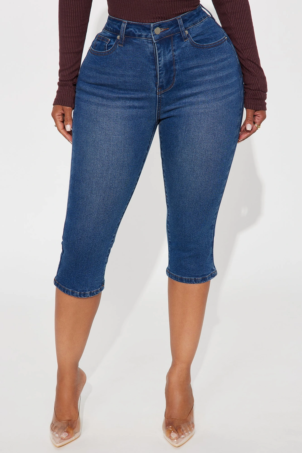 San Diego Skinny Capri Jeans - Dark Wash — Ganga de lavagem escura